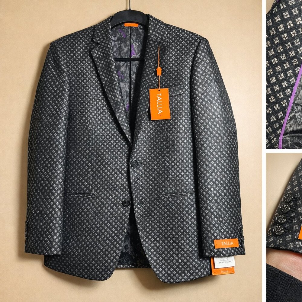 Tallia Black & Silver Statement Blazer | NWT | 38R